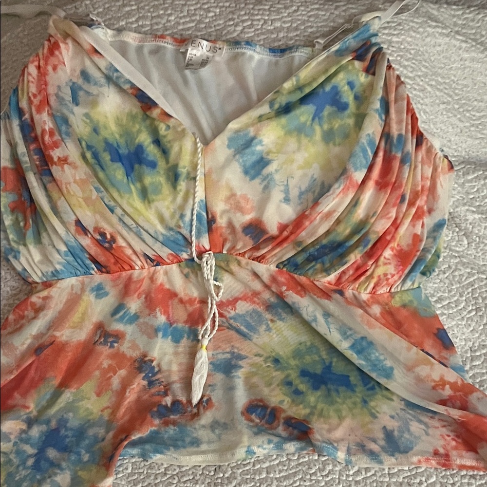 Plus size 3x VENUS Multicolor Tie-Dye Blouse